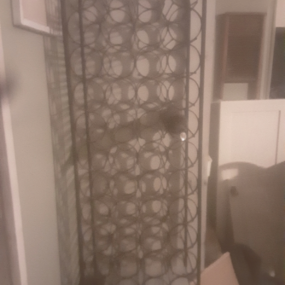 Vintage wrought iron wine rack